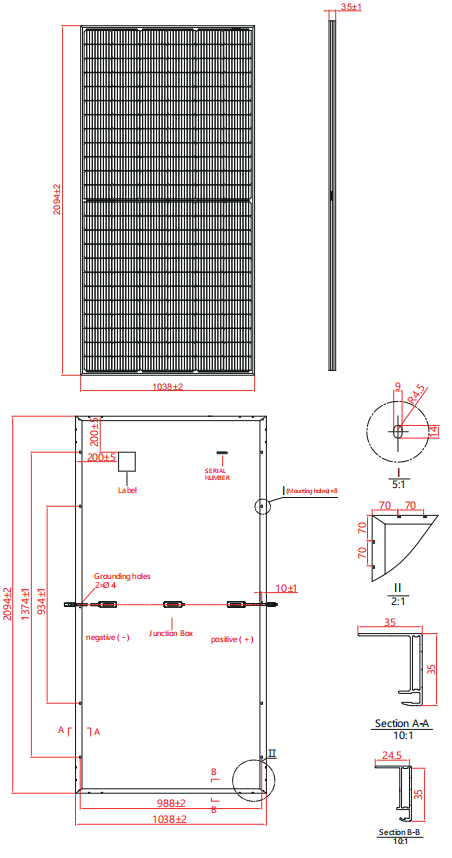 445W Solar Energy Panel Electrical Characteristics