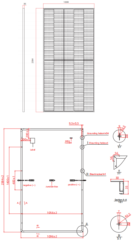 545W Solar Energy Panel Electrical Characteristics