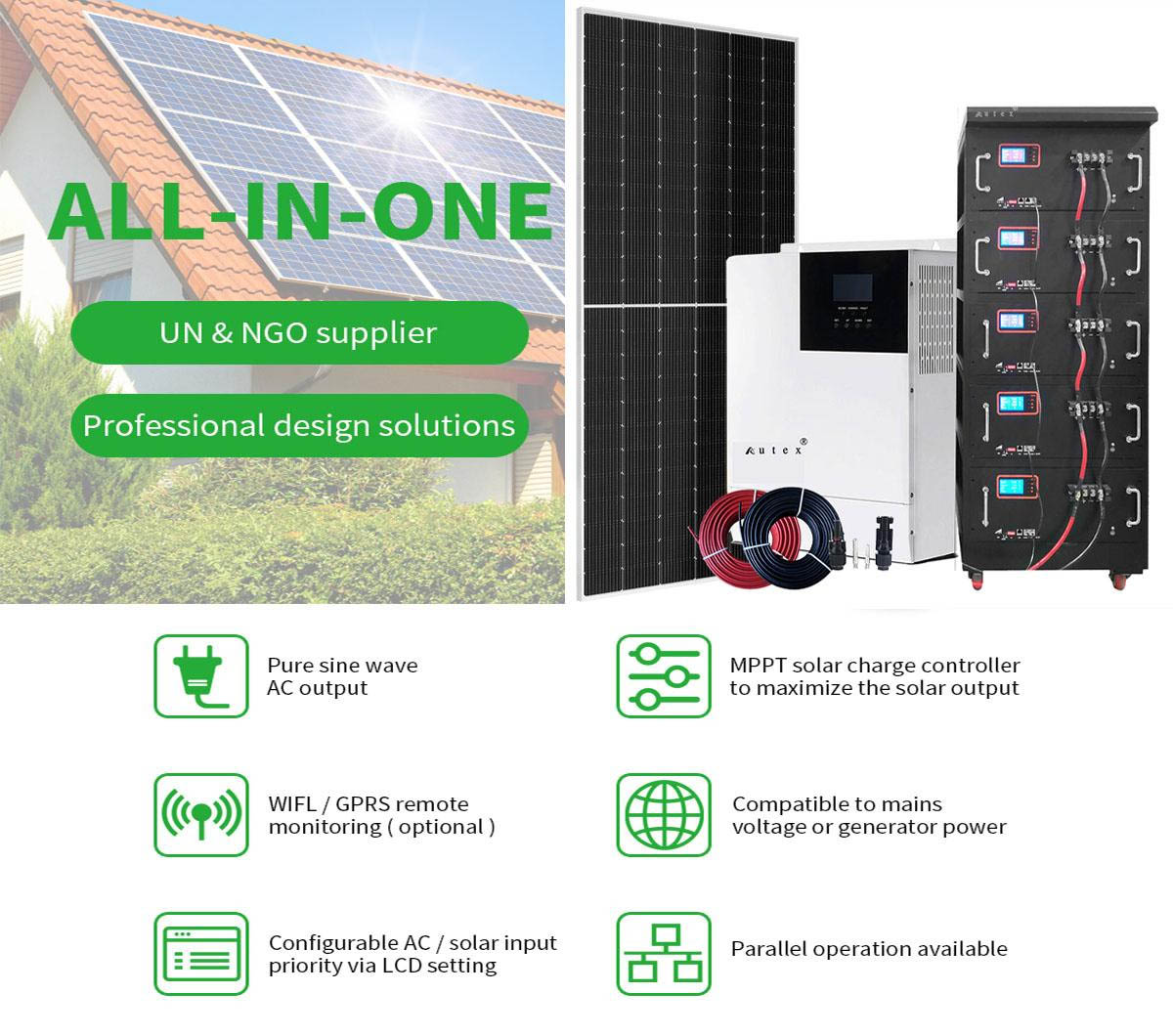 Solar System Kit 20kwh Hybrid Photovoltaic Home 