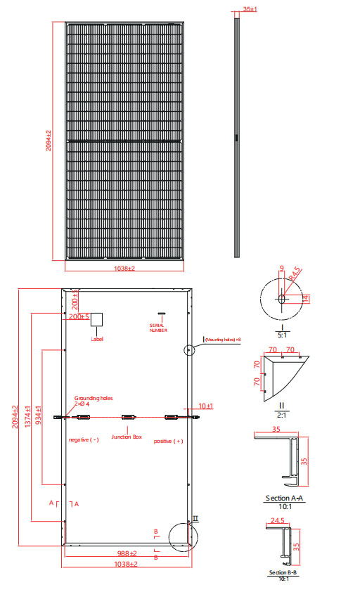 High Power Half Cut Mono 445W Solar Energy Panel5